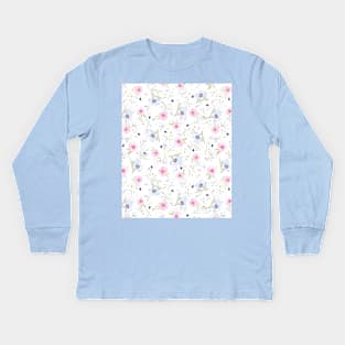 Light flower pattern Kids Long Sleeve T-Shirt